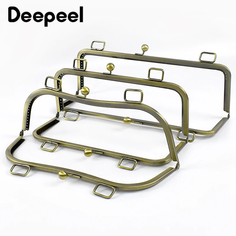 2/5Pcs Deepeel 24/27/29cm Embossed Bags Handles Purse Frames Metal Kiss Clasp DIYSewing Brackets Handle Making  Accessories