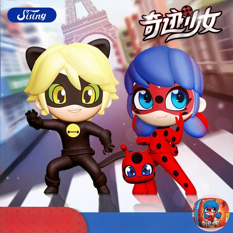 Miraculous Ladybug Cat Noir Q Version Blind Box Toys Cute Queen Bee Rena Rouge Marinette Action Figure raccogliere ornamenti regali