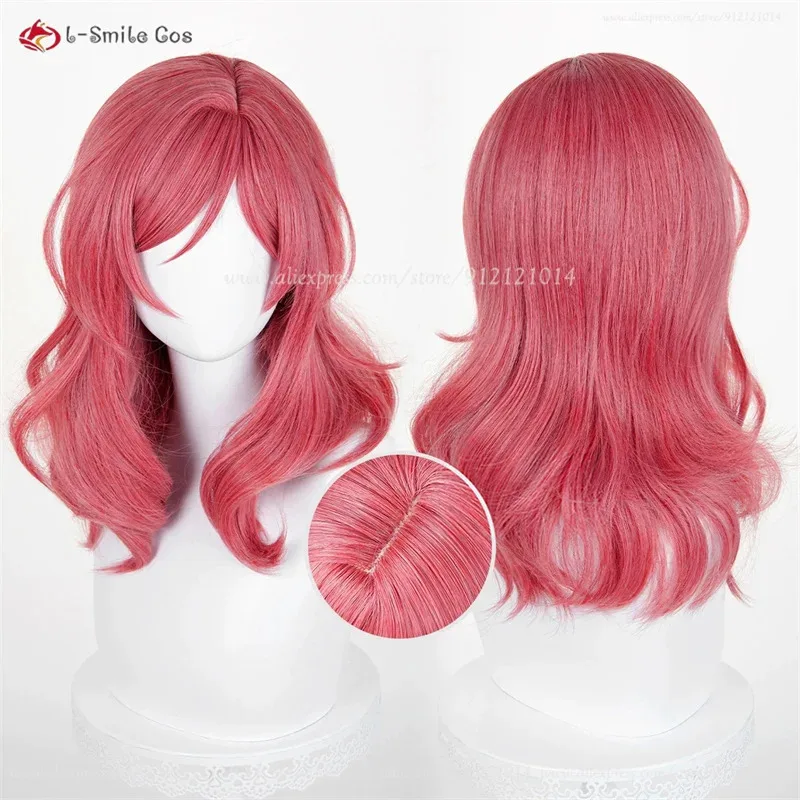 

Маки Нишикино Косплей Парик 48 см Длинные Красные Крюйкие Парики Термостойкие Синтетические Волосы Аниме Косплей Парик Для Женщин + Кепка Для Парика