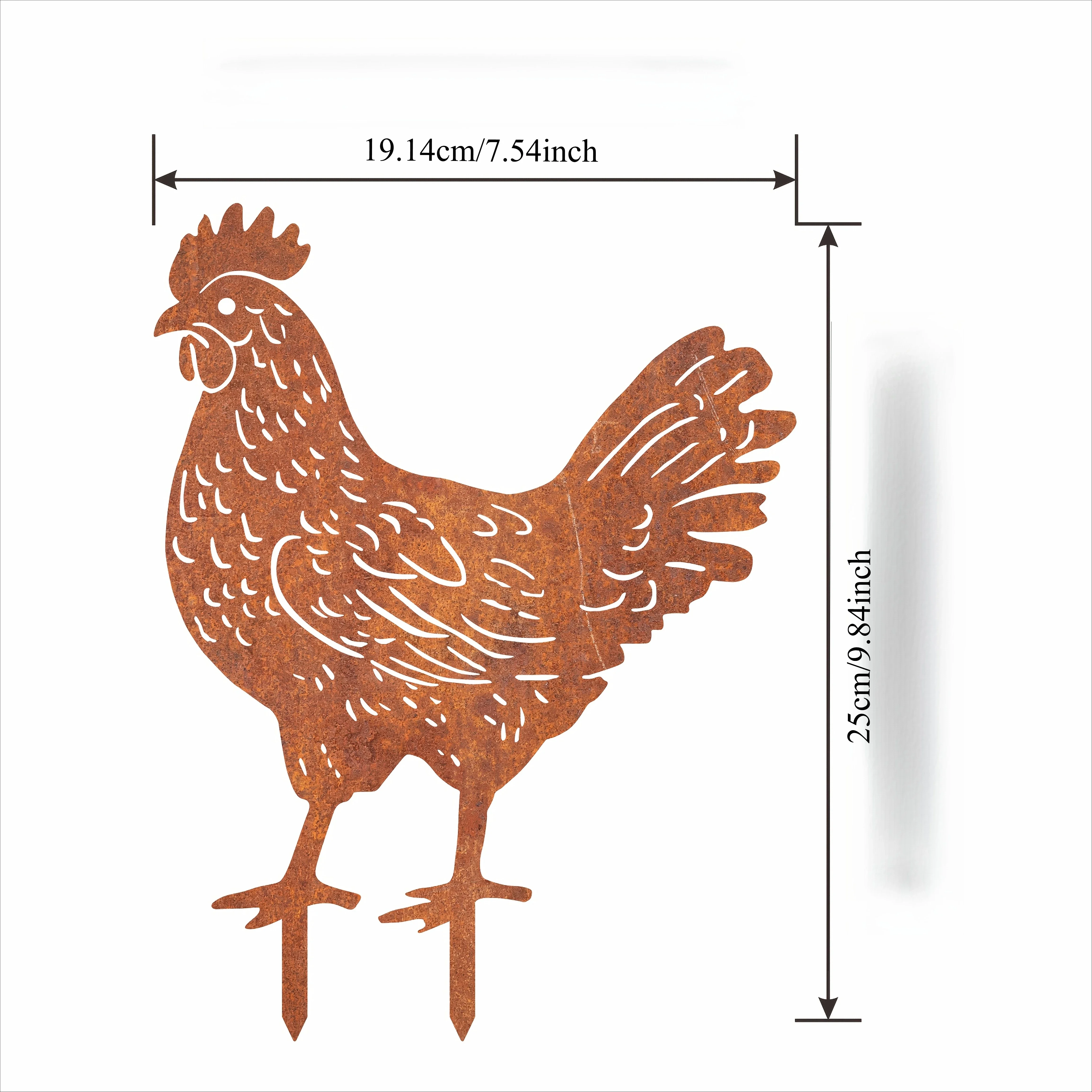 1pc The Metal Hen Shape Uses the Mottled Texture of Rust to Create a Sense of Time Precipitation, and the Rustic Metal