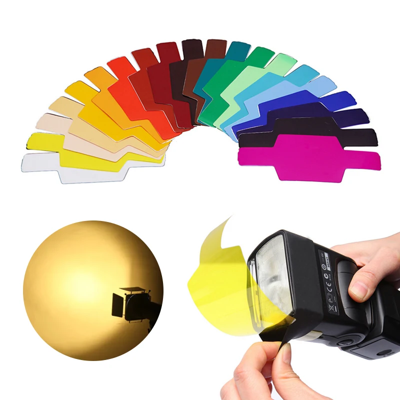 20pcs/set Flash Speedlite Color Gels Filters For Canon Camera Photographic Gels Filter Flash Speedlite Speedlight
