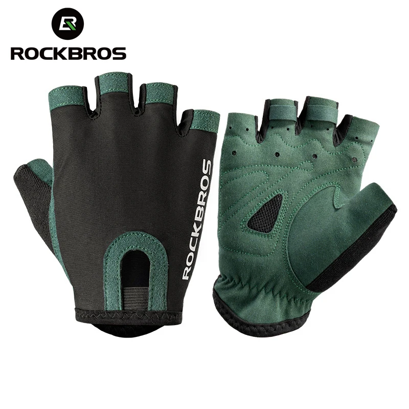 ROCKBROS Cycling Gloves Breathable Sweat-Wicking Bicycle Gloves Men Women High Stretch Fabric Fitness Gym Sports Bike Gloves