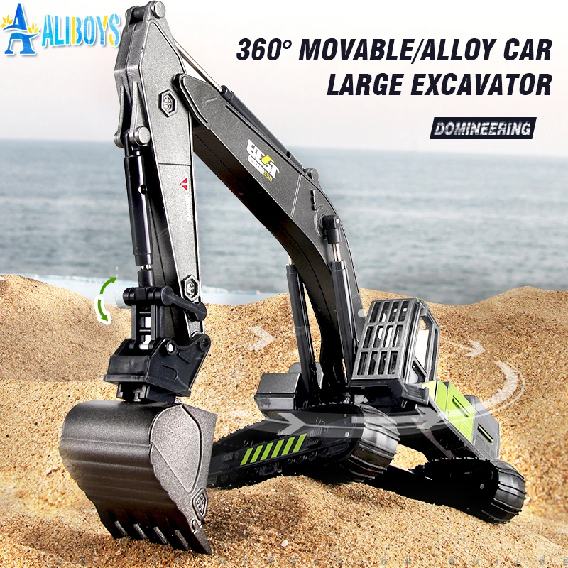 1: 50 Simulation Alloy Head Children's Engineering Vehicle Toy Excavator Crane Model Truck Car Toys for Boy's Birthday Xmas Gift