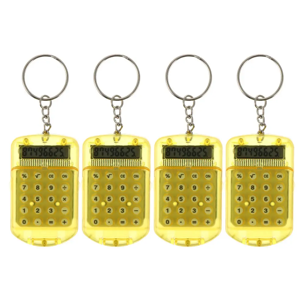 

4Pcs Mini Calculator Keychain 8 Digit Pocket Calculator with Keyring Lightweight ABS Material for Students Portable Arithmetic