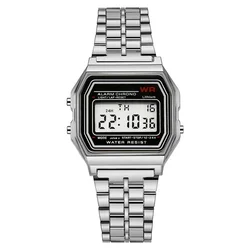 LED Steel Belt Rose Gold Silver Watches Men Women Electronic Digital Display Retro Style Clock  Relogio Masculin Reloj Homb