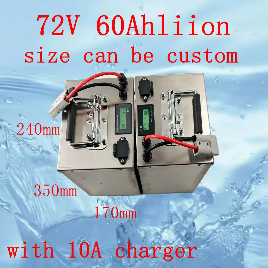 

Литий-ионный полимерный аккумулятор 72В 60Ач с Bluetooth, замена для 50Ач 70Ач, для электромобилей 3000Вт 6000Вт 7000Вт, лодок