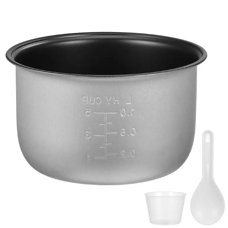 1L Rice Cooker Inner Pot Rice Cooker Replacement Inner Pot Rice Cooker Replace Liner 18.50X18.50X10.80cm Gold/Sliver