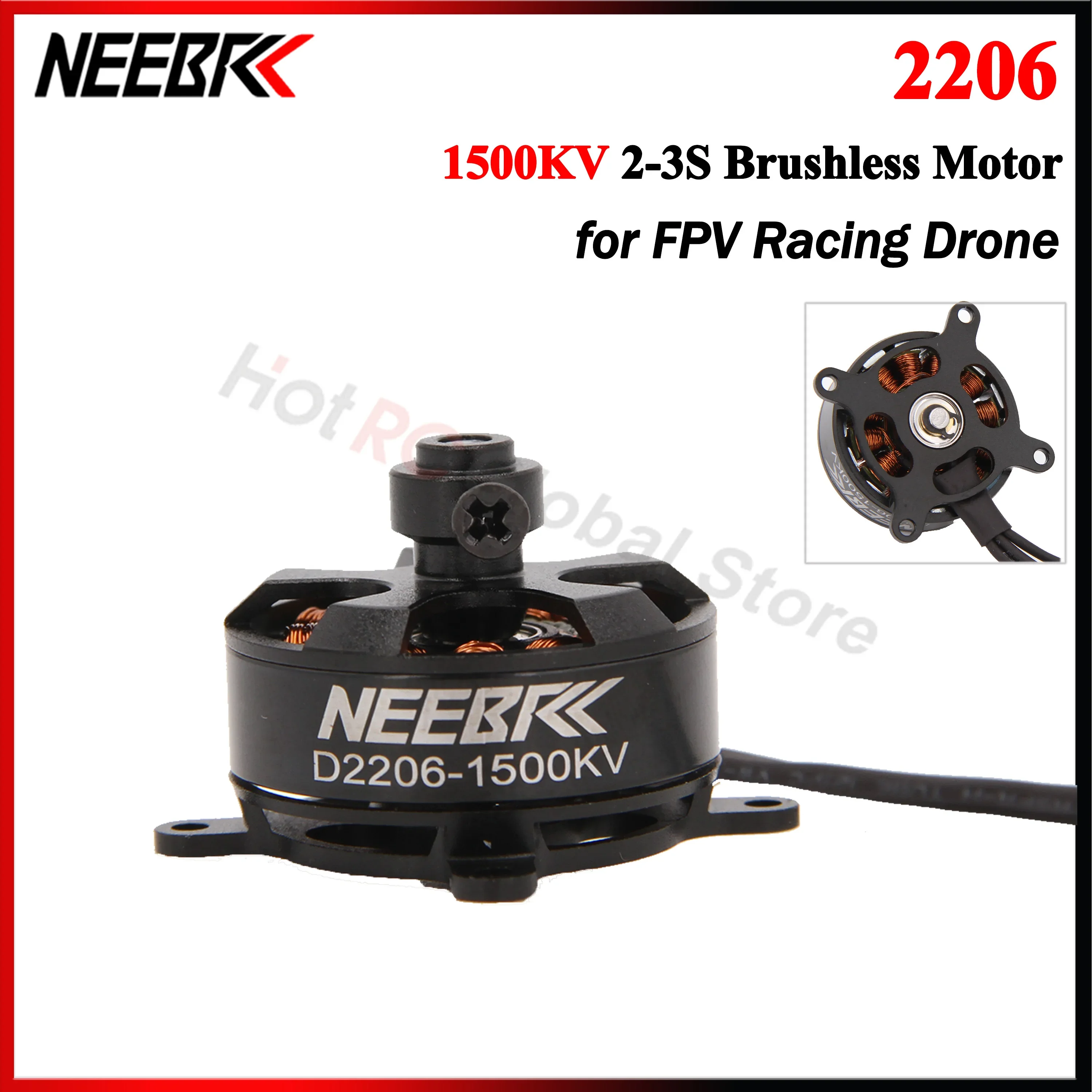 NEEBRC 2206 1500KV 2-3S Outrunner Brushless Motor for RC Fixed-wing FPV Racing Drone Airplane Quadcopter Multicopter Plane Parts