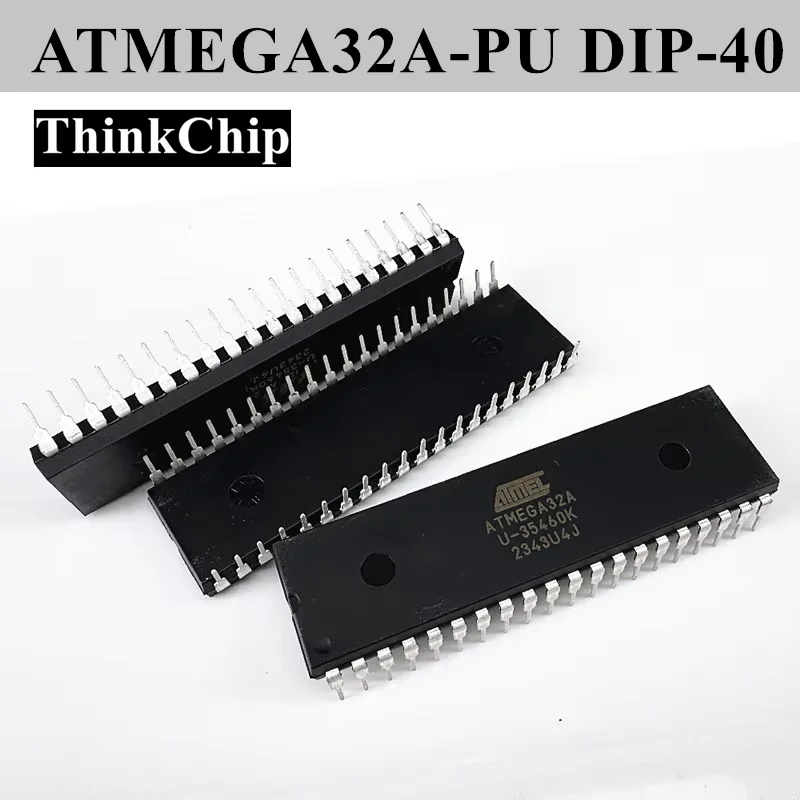 (1 pcs) ATMEGA32A-PU DIP-40 ATMEGA32A - 8-Bit AVR Microcontroller 32KB Flash 2KB SRAM 1KB EEPROM 16MHz 2.7V-5.5V