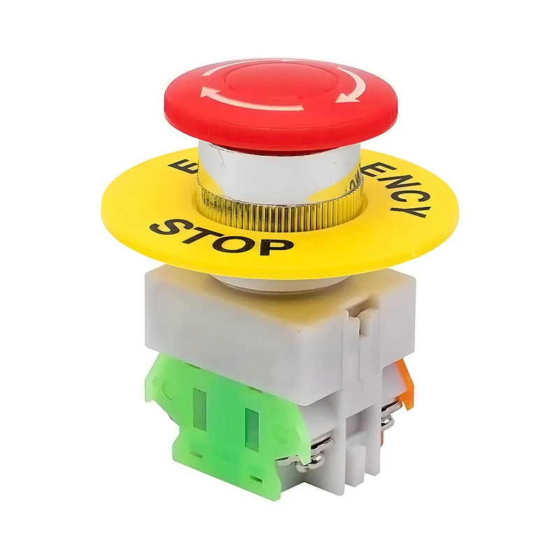 

Red Mushroom Cap 1NO 1NC DPST Emergency Stop Push Button Switch AC 660V 10A Switch Equipment Lift Elevator Latching Self Lock ﻿