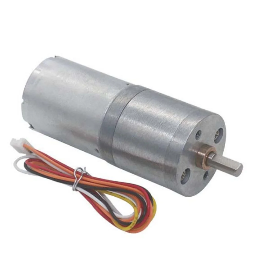 JGA25-2430 Micro Brushless Gear Motor DC 12V 24V Metal PWM Adjustable Speed High Torque Long Life Hall Encoder Gear Motor