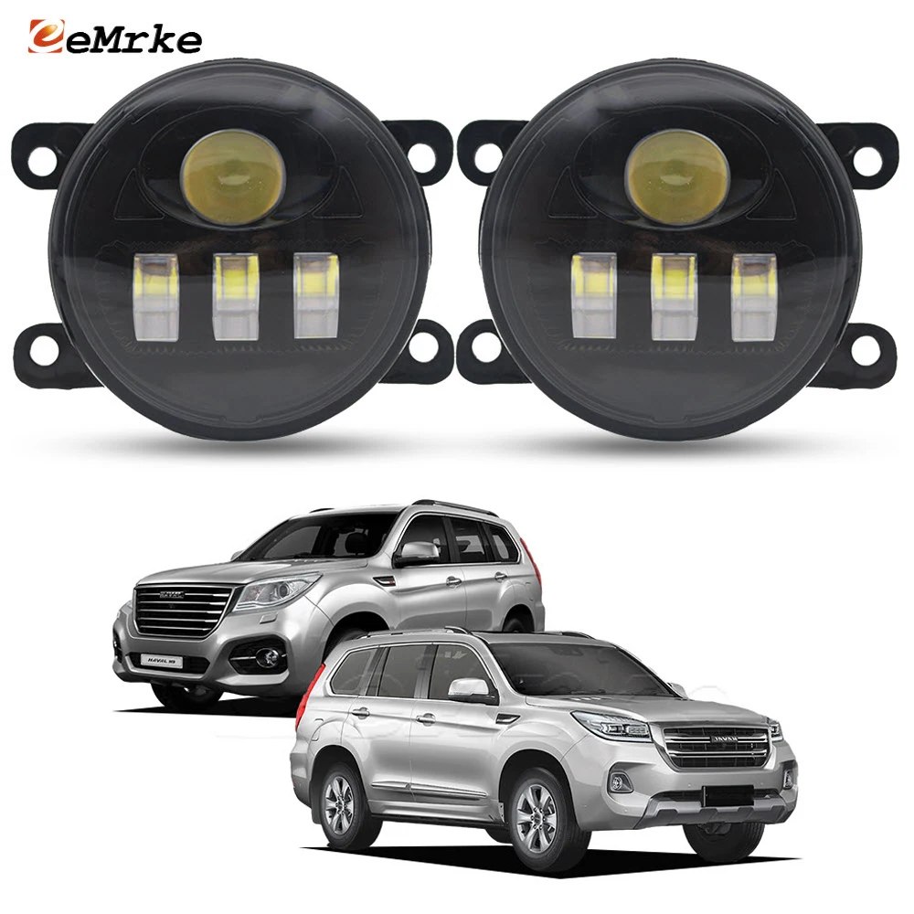 Upgrade Led Fog Lights Assembly Car PTF for Haval H9 2018 2019 2020 2021 2022 with Lens DRL Daytime Running Lamp 25Wx2 L & R