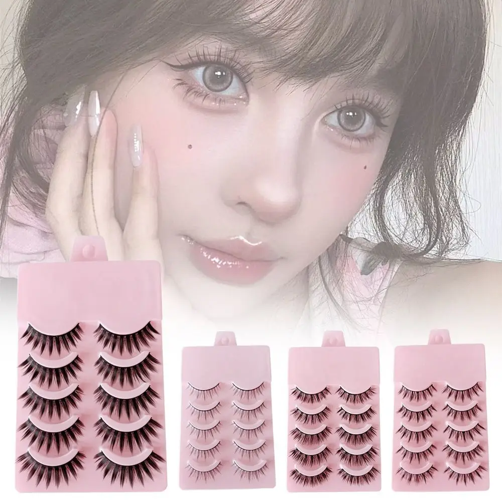 5/10 Pairs Soft 3D Mink Lashes Natural Look Dramatic False Eyelash Extension Volume Russian Curly Faux Cils Makeup
