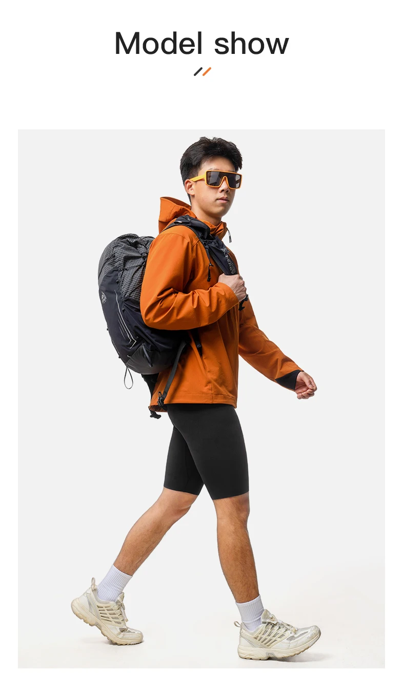 AONIJIE FM5207 Men Windproof Jacket Autumn and Winter Windproof Warm Outdoor Water-repellent Hiking Top Hooded Running Jacket