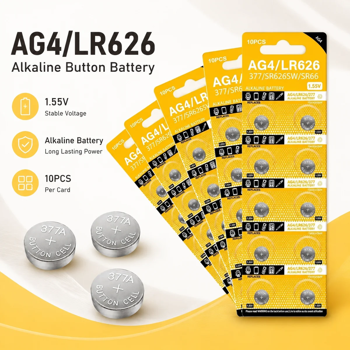 Alkaline Button Cell Battery AG4 LR626 1.5V 10-50PCS Mercury-Free Replacement For Watches and Small Electronics Stable Power