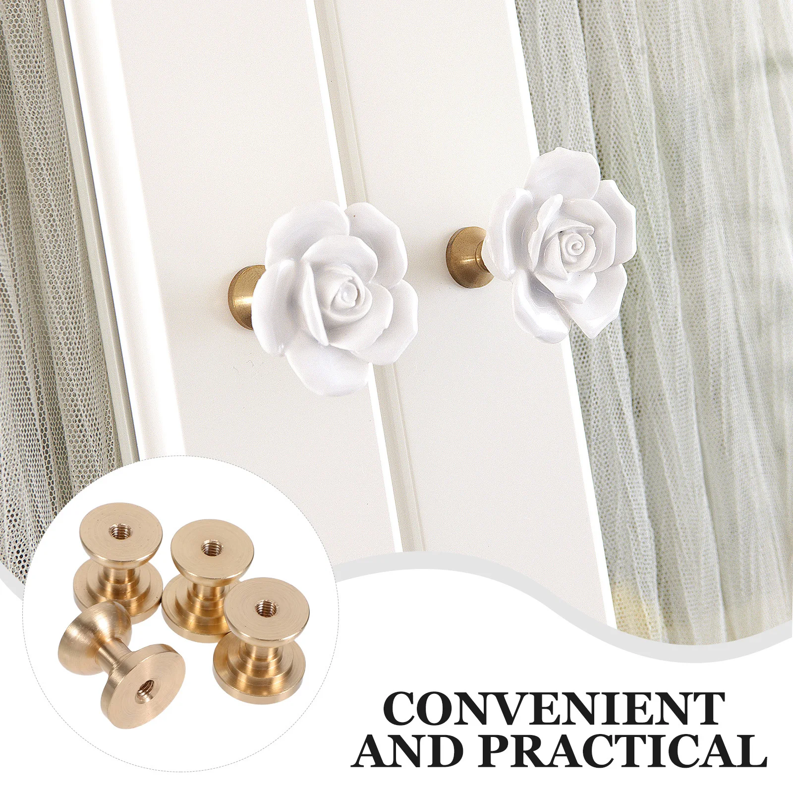 4Pcs Crystal Cabinet Knobs Brass Base Elegant Handles for Kitchen Bathroom Drawer Dresser Wardrobe Hardware Tiny Pull Handle #3