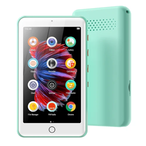 Reproductor MP4/MP3 portátil, altavoces bluetooth y wifi, reproductor de música con vídeo, radio FM, libros electrónicos, grabadora, capacidad de hasta 512 GB