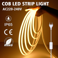 220V COB LED strip light, waterproof IP65, 220V flexible strip light, for room, bedroom, kitchen, and outdoor garden lighting