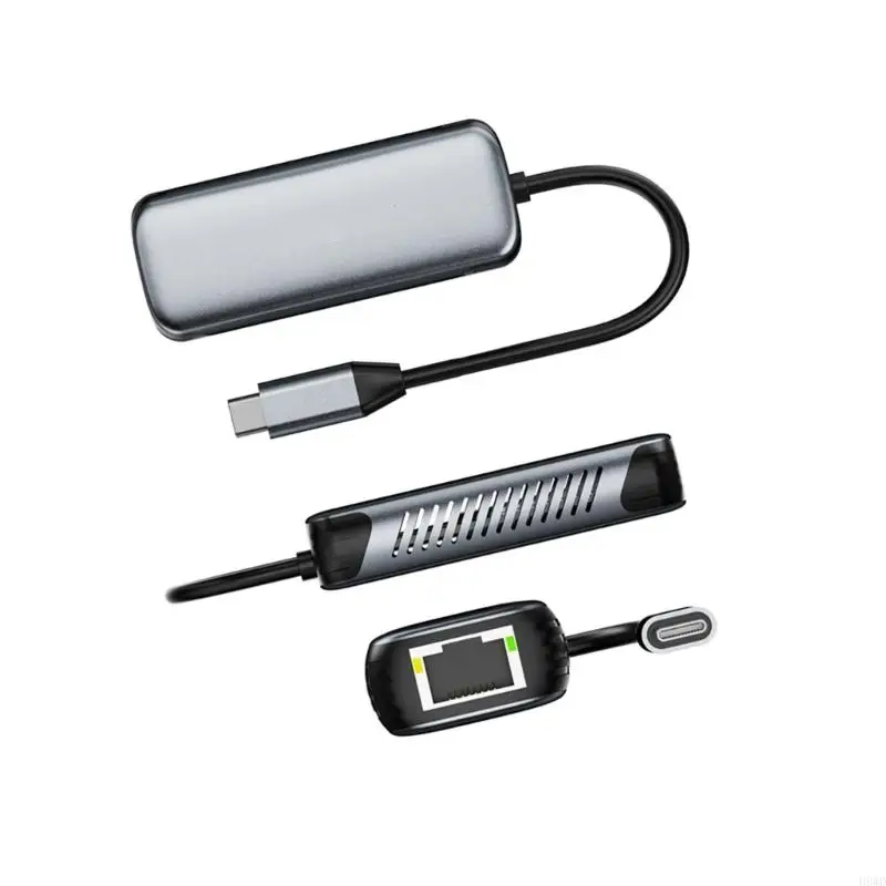 

USB C to RJ45 Gigabit Ethernet Networking Adapters 5Gbps Fast Speed Aluminum Alloy for Laptop H8WD