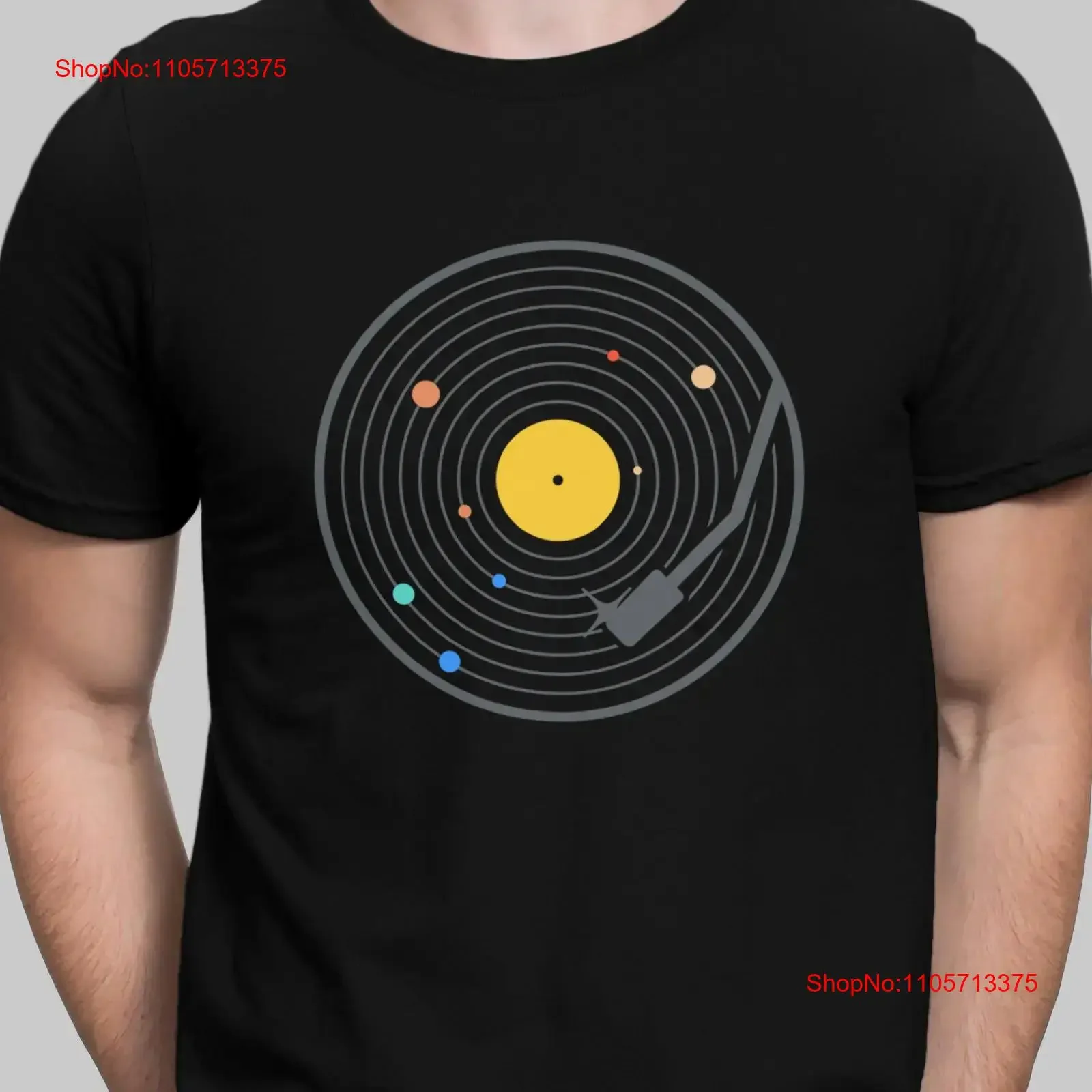 Vintage vinyl record shirt Solar system music planets tee LP outer space t vintage Washed graphic fashion designer clothes