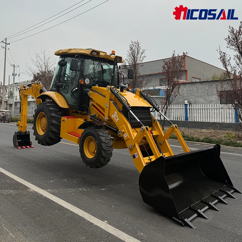 Высококачественный экскаватор-погрузчик, свободный перевозки, двухсторонний загрузчик, оснащенный 4-приводом, сильная мощность, эффективная работа