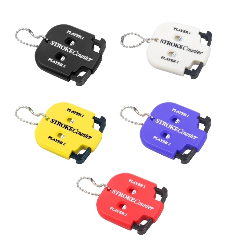 Golf Score Counter Golf Strokes Counter Keychains 2 Player Golf Score Putt & Shot Scorekeeper for Golf Scoring