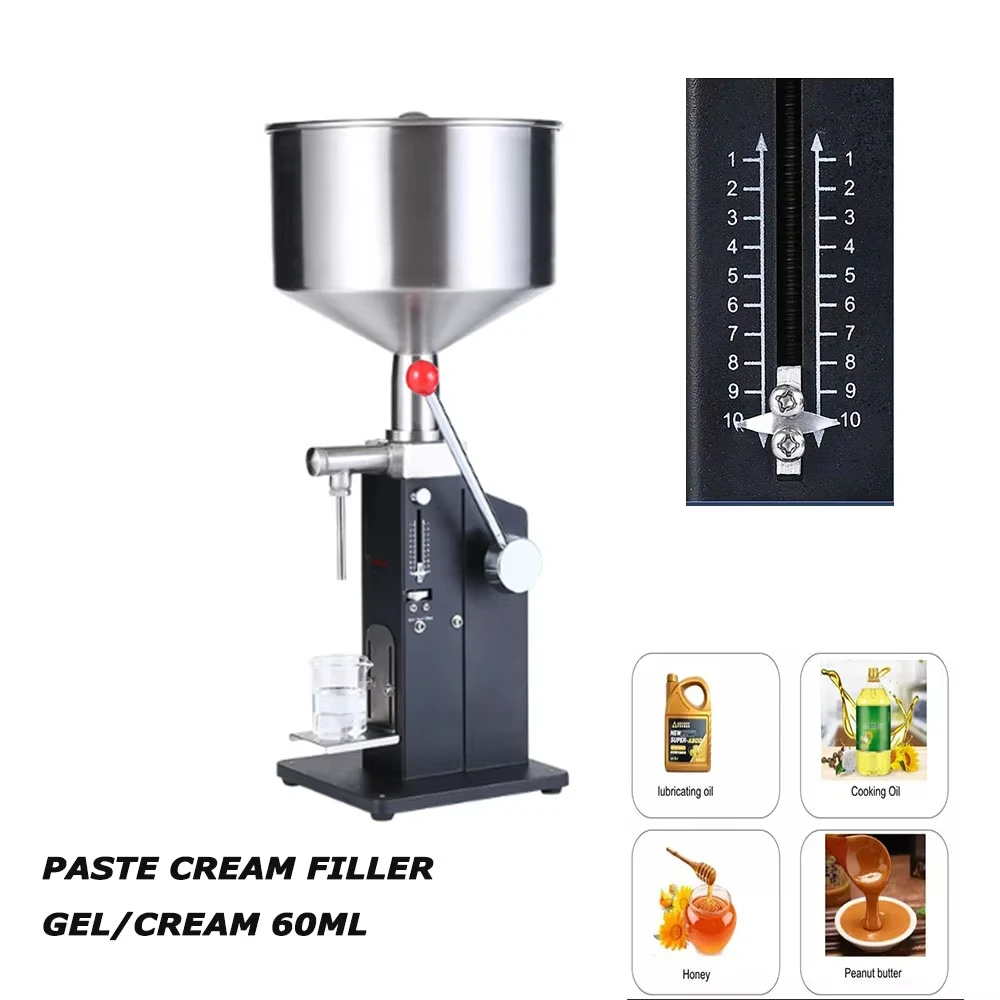 5-50 مللي ضغط اليد الصغيرة دليل لصق ملء آلة حشو ملمع الشفاه للزجاجة الصغيرة A03 مع مقياس