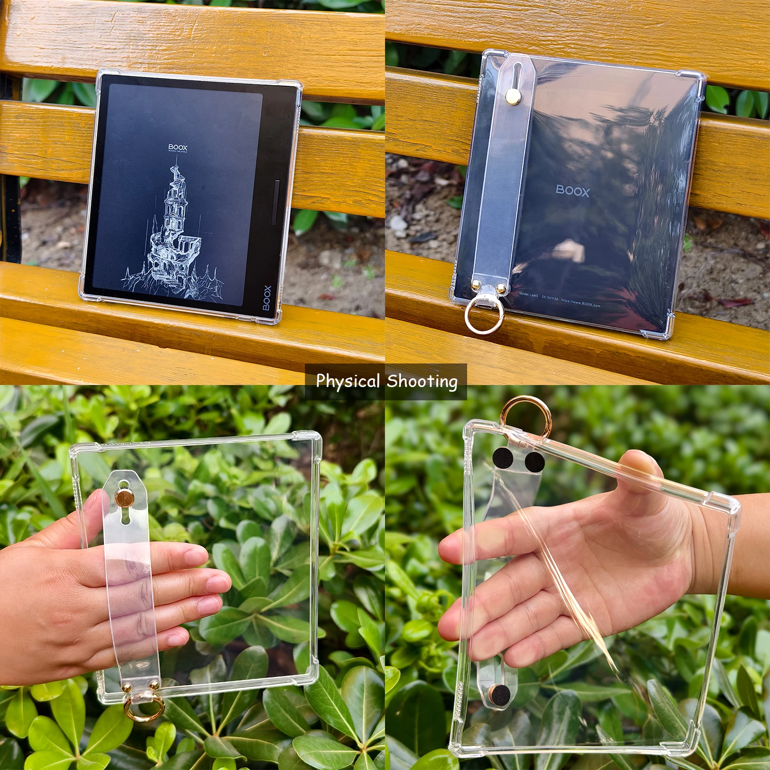 GAUGGER Hand-held Clear Case for Onyx BOOX Tablet Go Color 7 Lightweight Scratch-Proof Portable Buckle  Silicone Cove