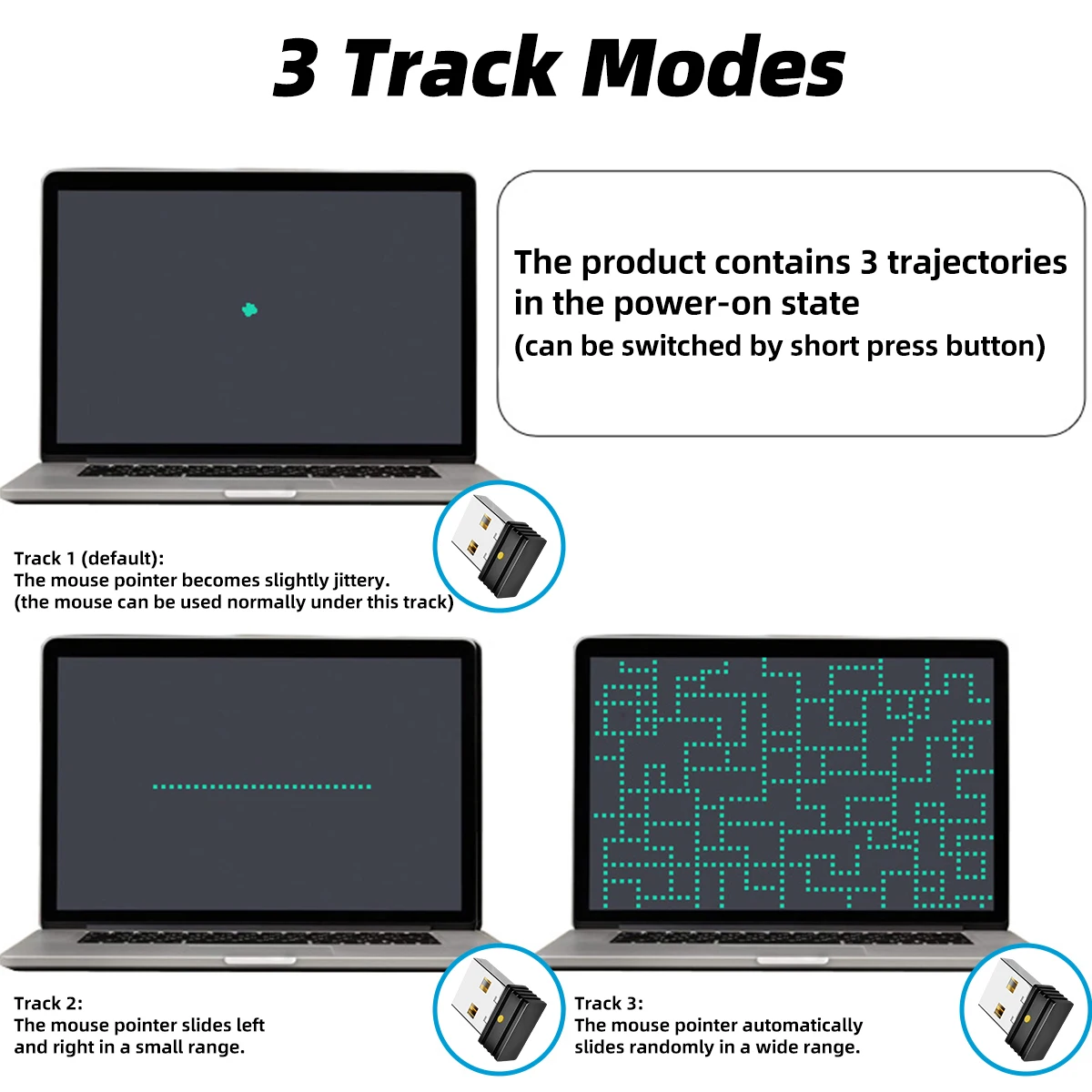 Kabelloser Maus-Jigglers-Mover, nicht erkennbar, automatischer USB-Anschluss, Shaker, Wiggler für Laptop, hält den Computer wach, Mausbewegung