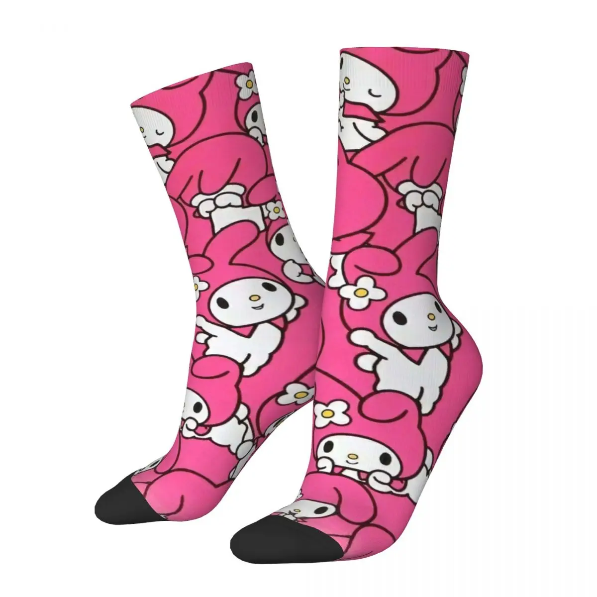 

My Melody Cartoon Collage Socks Men Women Funny Happy Socks Harajuku Spring Summer Autumn Winter Middle Tube Socks Gifts