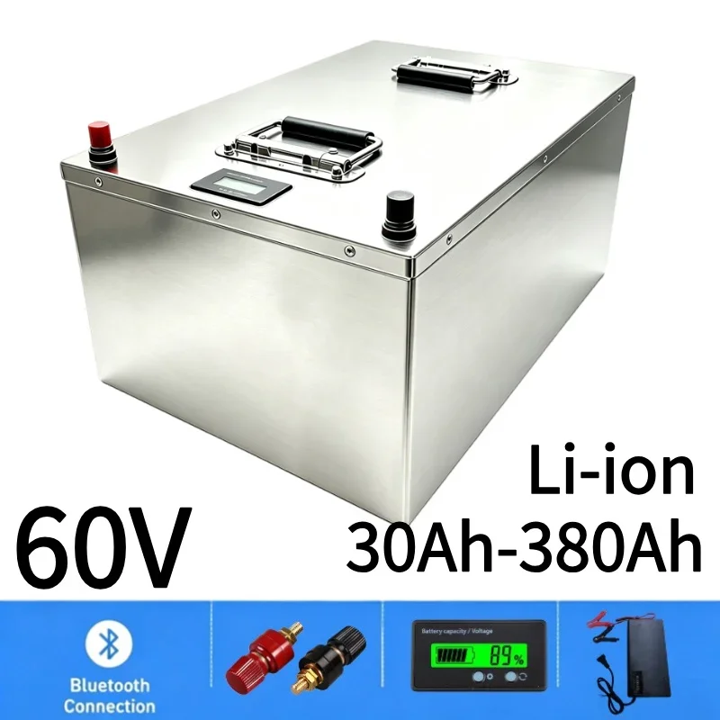 60V High Capacity Li-ion Battery 30Ah-280Ah Built-in BMS With Charger Suitable For 1KW-5KW Solar Inverter Household Energy Stor