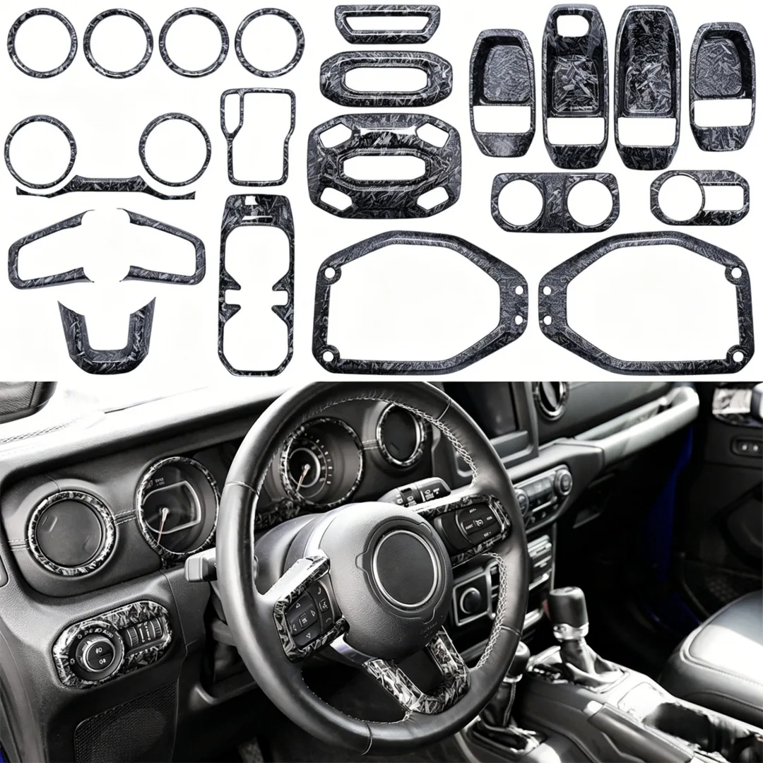 For Jeep 18-24 Wrangler Modified ABS Interior Combination Sequin Accessories