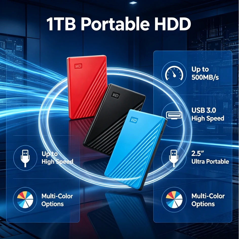 OEM WD-01 Portable External Hard Drive USB3.0 High Speed Encrypted External HDD Storage Disk For Laptop Desktop Mac Data Storage