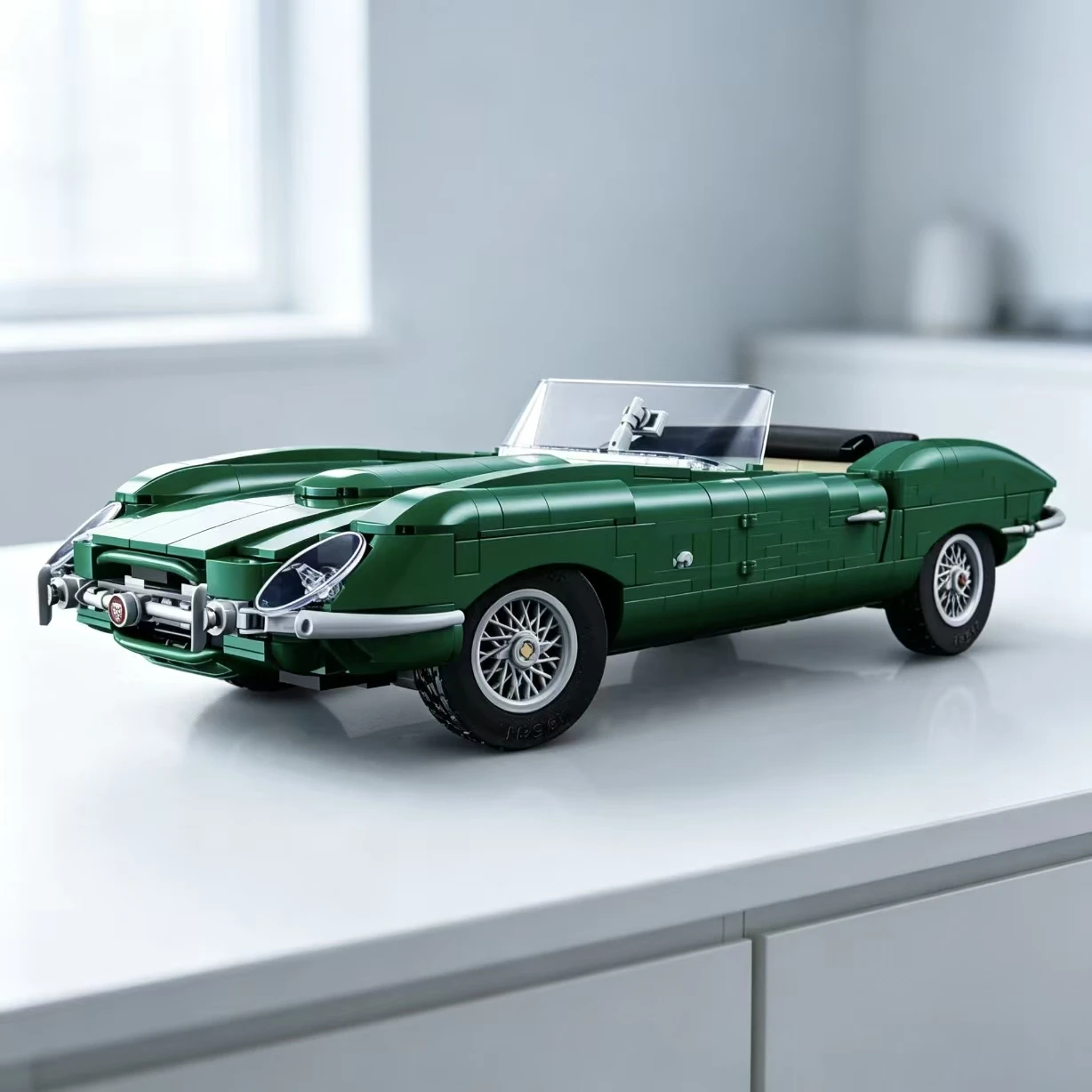2026 New 1673pcs British Classic Supercar Retro Convertible 77 RW Sportscar Building Block Model Toy Birthday Ornament Gift