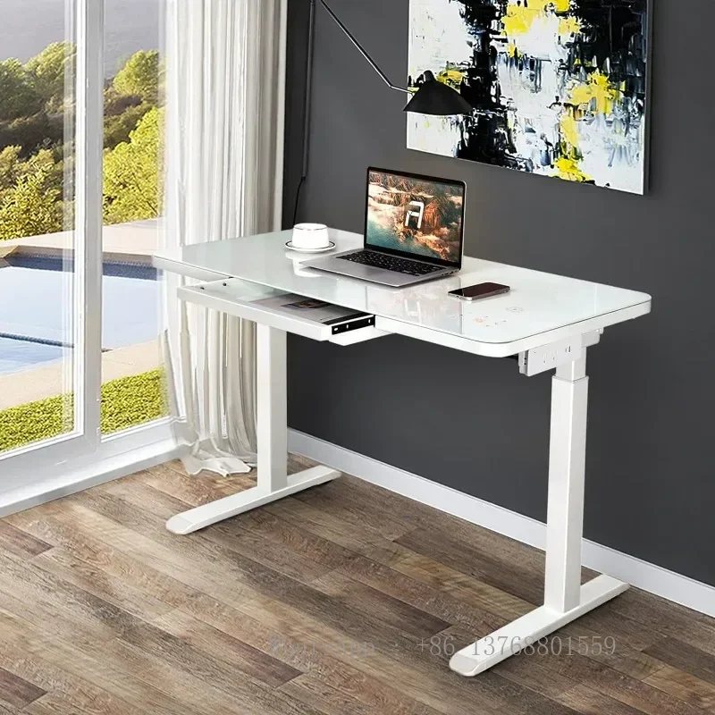 Stnding Desk With Tempered Glass Top 45 X 23 Inches Modern Height Adjustable Desk Adjustable Ergonomic Desk