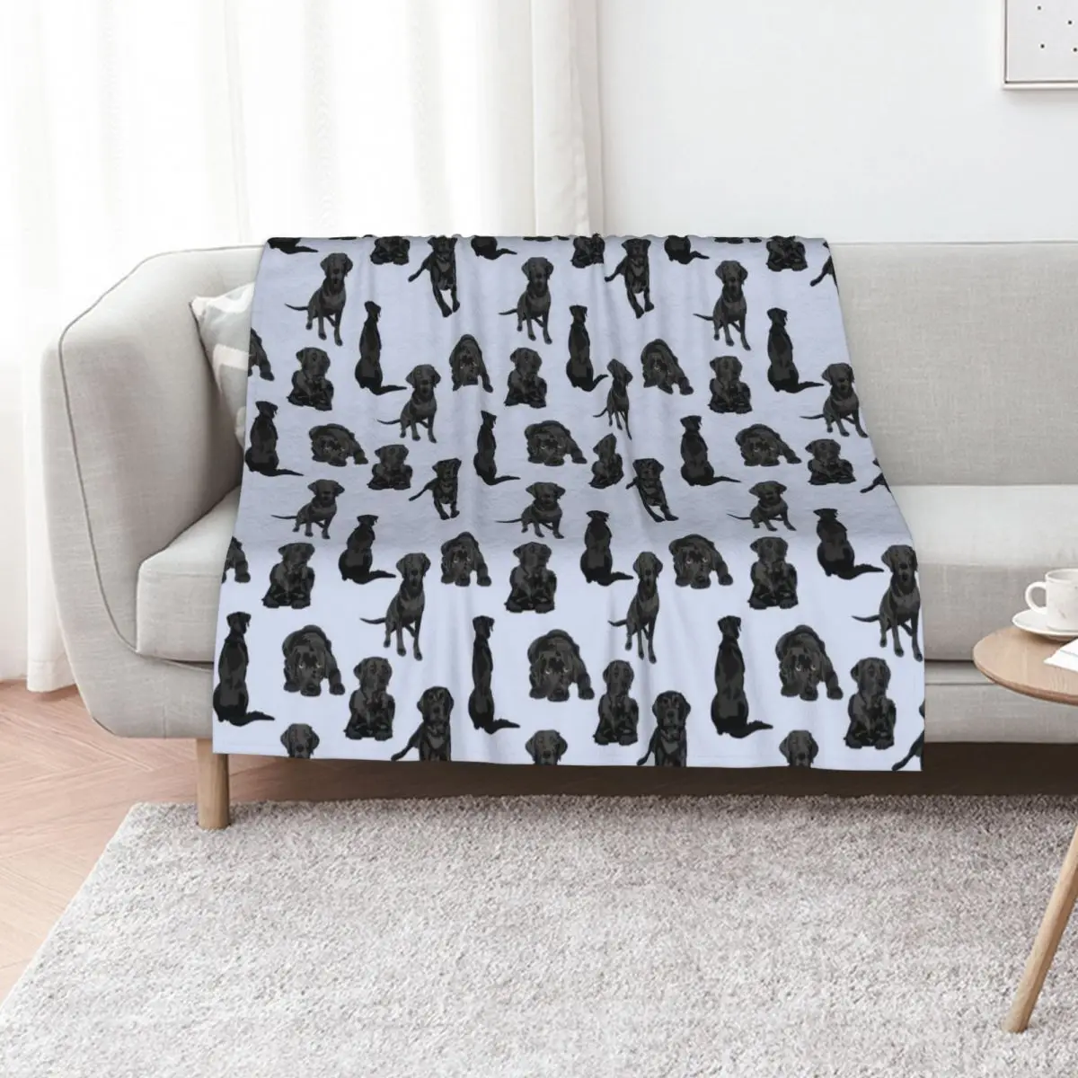 Black Labrador Throw Blanket Decorative Beds Shaggy for winter Vintage blankets and throws Hairy Blankets