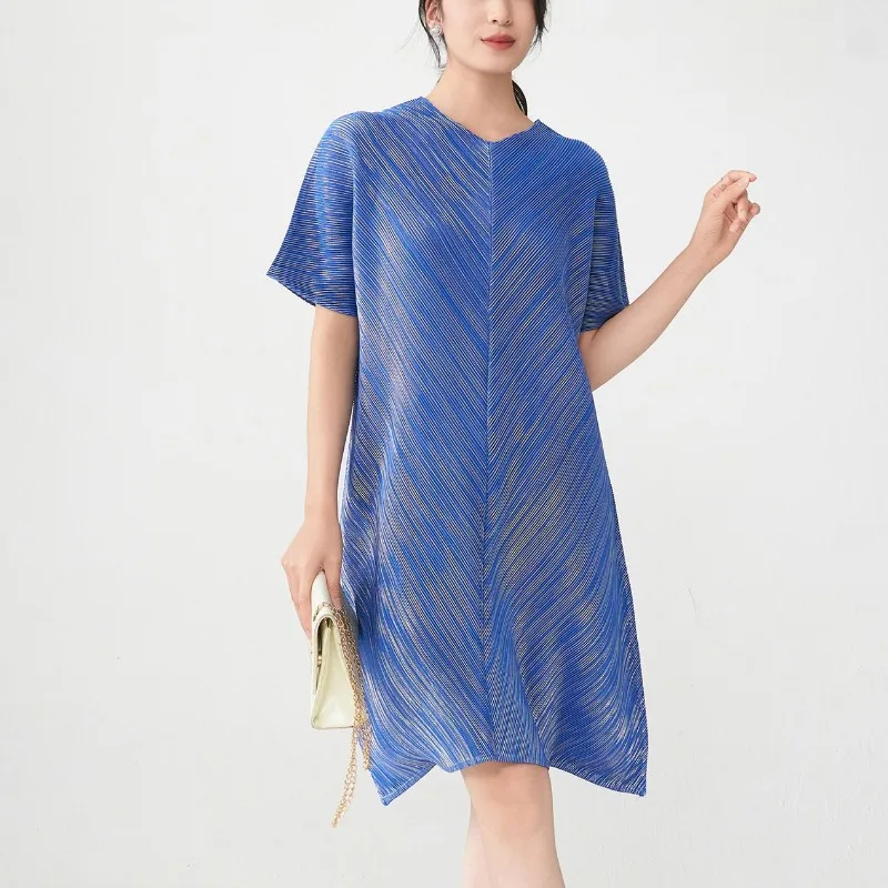 2023 женское летнее высококачественное плиссированное платье с горячим тиснением, модная свободная длинная юбка, женская одежда в европейском и американском стиле