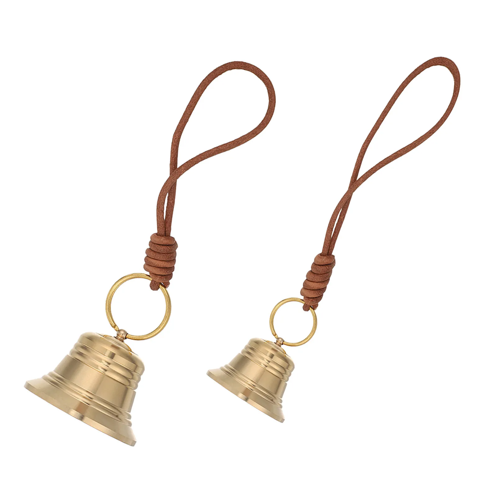 2Pcs Vintage Brass Jingle Bell for Door Knob Hanging Decor Rustic Farmhouse Doorbell Ornament Garden Porch Entryway Bell