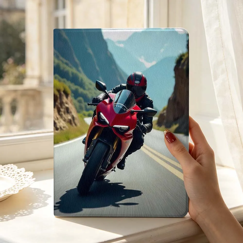 Cool Motorcycle Art For Samsung Galaxy Tab S11 S10 S9 S8 S7 S6 A9 A8 A11 Lite FE Plus Pen Tray Tablet Case Soft