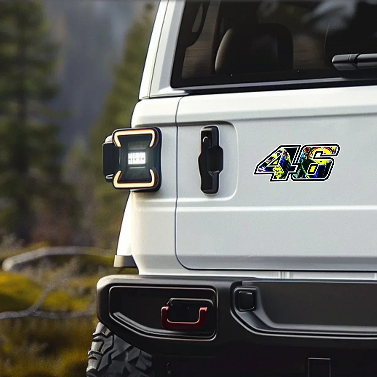 1PC Adorable 46 Racing Sticker - Removable Self-Adhesive Decal for Laptop, Phone Case, Scrapbook | MotoGP Fan Gift, Vivid Print