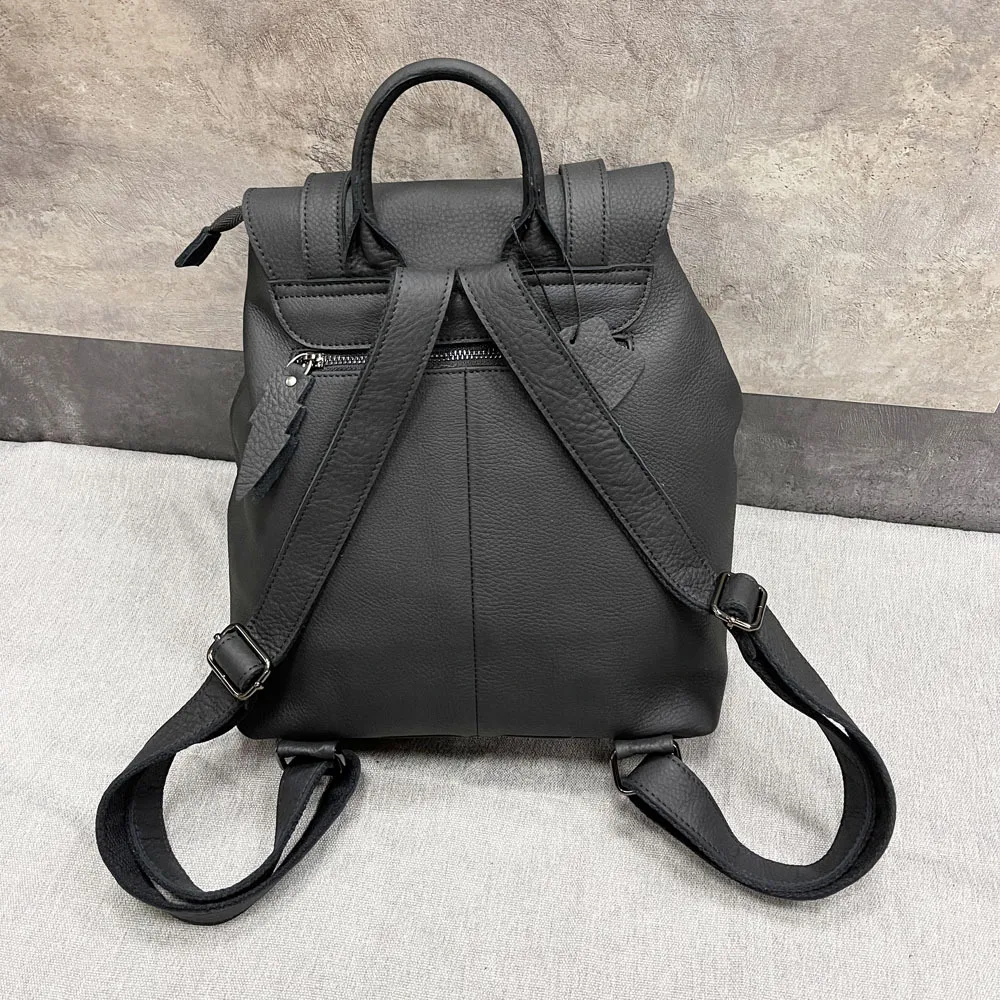 2023 Nova Moda Couro Genuíno Mulheres Mochilas Marca De Luxo Feminino Real Couro Natural Senhoras Menina Estudante Mochila Casual