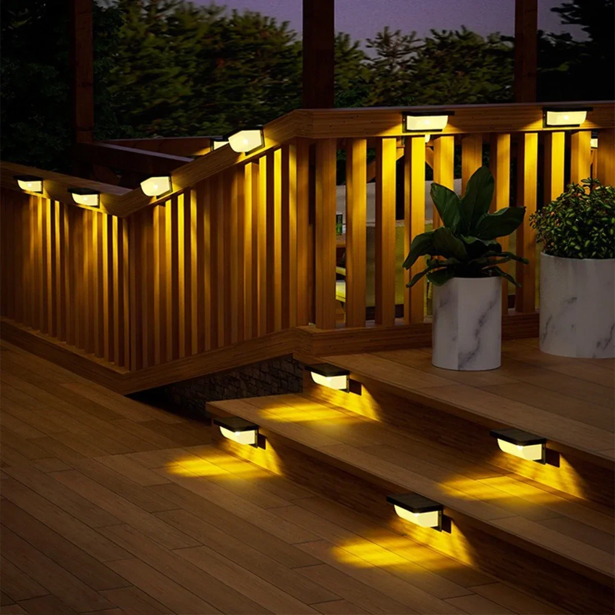 LED Solar Wall Lights IP65 Waterproof Solar Powered Lamp for Villa Balcony Fence Stairs Porch Garden Decoration Lighting   Q