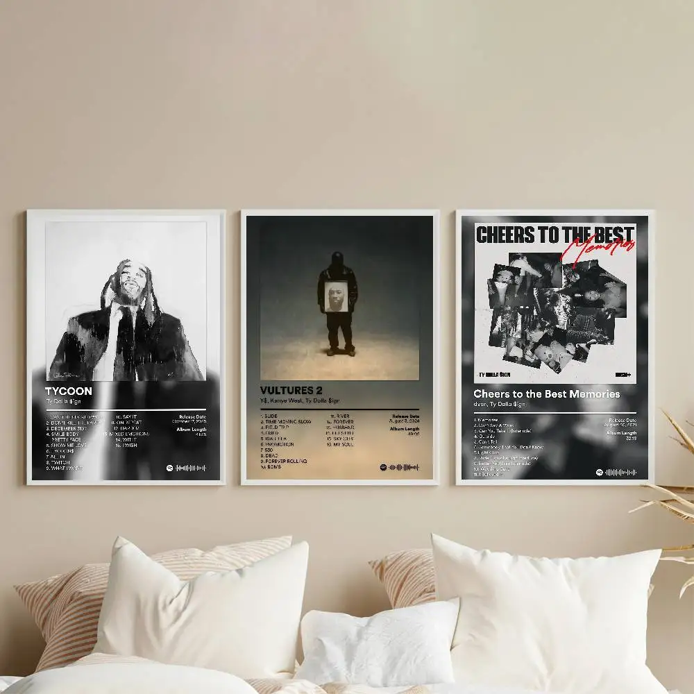 Rapper Ty Dolla Sign Hot Album Poster Sticky Wall Art Printing Waterproof Home Living Bed Room Bar Aesthetic Decor