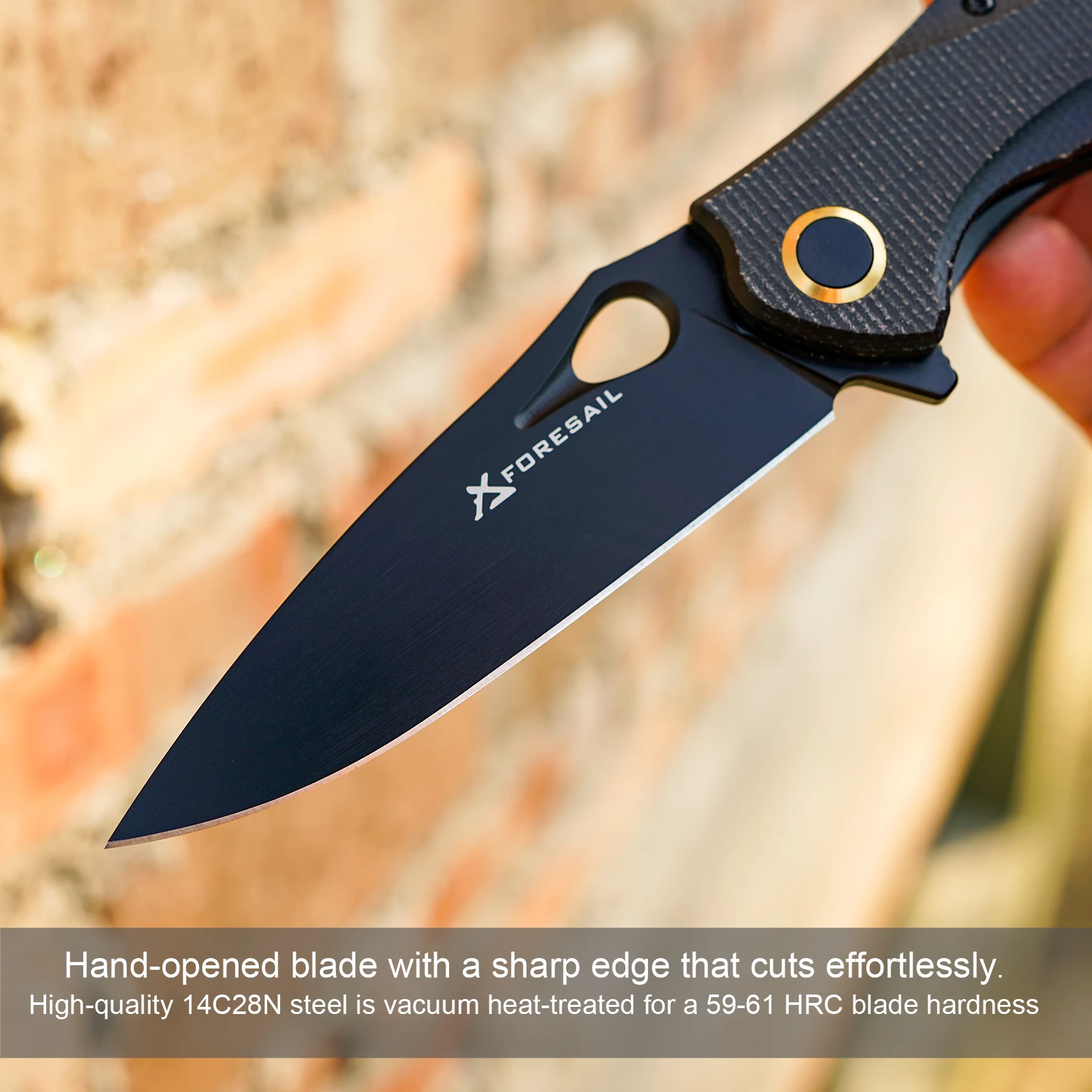 Practical Pocket knife made with14C28N Steel,Reversible Deep-carry Pocket Clip,Flipper. For Outdoor Camping and Gift, EDC Knife