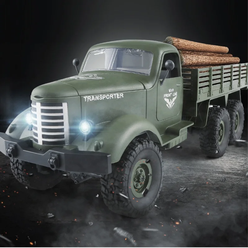 Najlepiej sprzedający się model wojskowego ciężarówki RC JJRC, zdalnie sterowany pojazd terenowy do zabawy na zewnątrz, symulujący pojemność ładunkową.