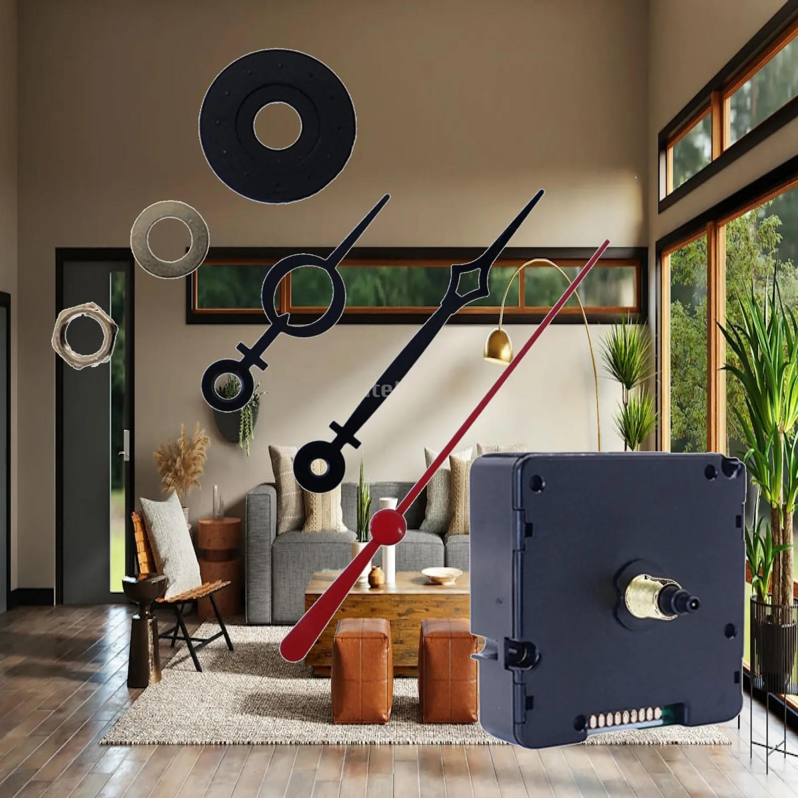 Quiet Radio Wall Clock Parts with Compact Housing and Complete Hands Set for Creative Home Decor and Gifting