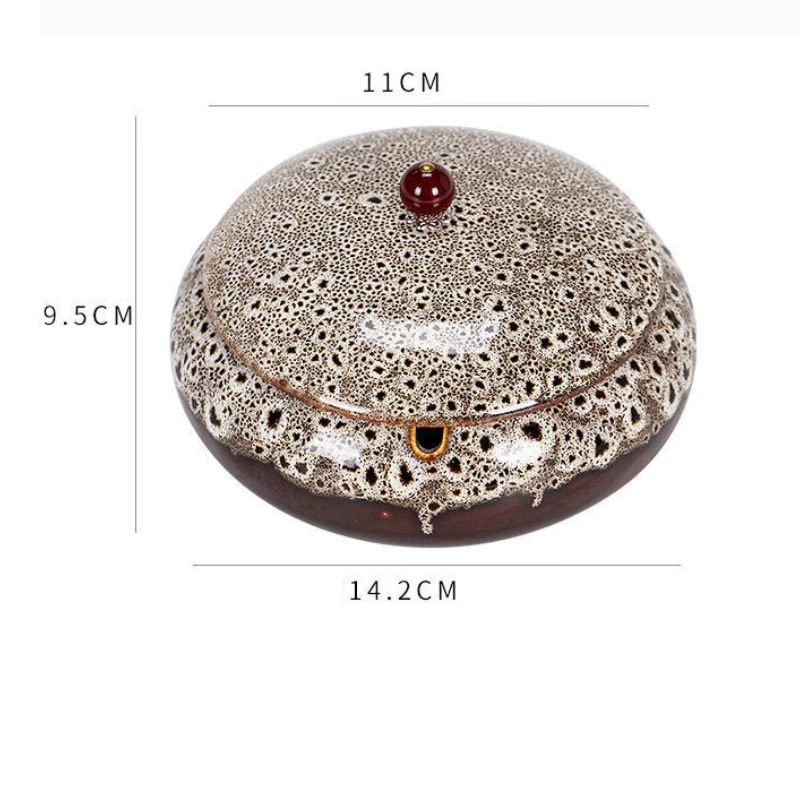 Retro Ceramic Ashtray Tray Coffee Shop Desktop Creative Ornaments Living Room TV Cabinet Ashtrays with Lid Home Decoration