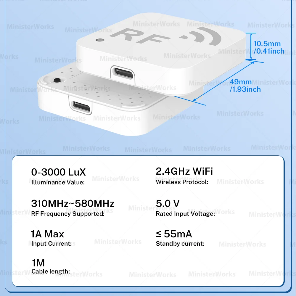 Inteligentny pilot zdalnego sterowania Tuya Smart WiFi RF z funkcją klonowania i kopiowania, sterowany przez aplikację, odpowiedni do telewizorów i klimatyzacji. — zdjęcie produktu 6