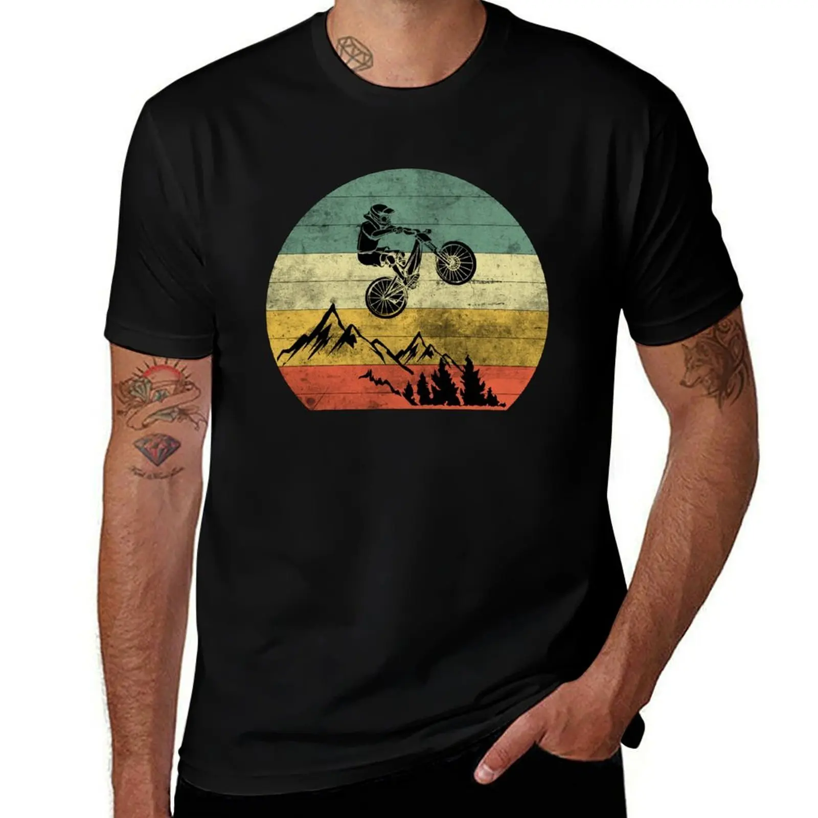 Футболка с силуэтом горного велосипеда (BMX, MTB, даунхилл) – идея для подарка, больших размеров, не садится после стирки.