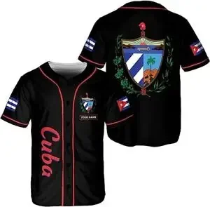 Custom Cuba Olive Army FLAG 3D Print Mesh Fiber Baseball Jersey Shirt Top Tee Men Streetwear Short Sleeve Sport
